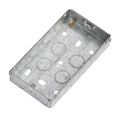 2 Gang 25mm Galvanised Steel Box