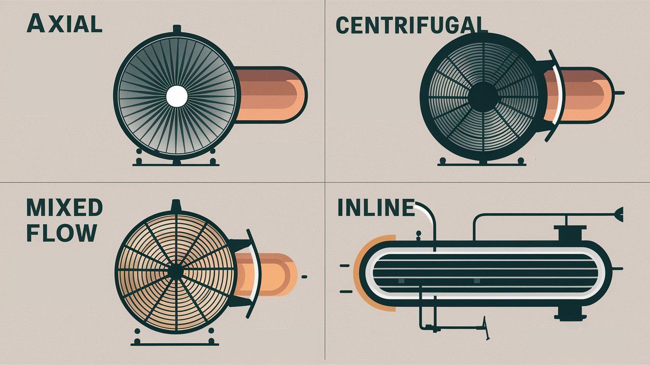 Different types of extractor fans | Axial fans, centrifugal fans, inline fans, mixed flow fans