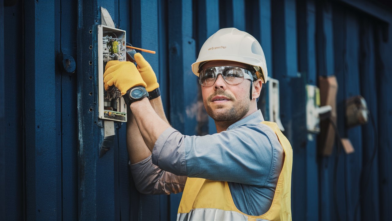 worker following electrical safety guidelines